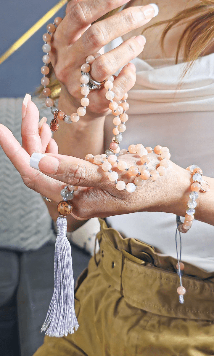 Divine Feminine Moonstone Mala Bracelet Kit - MeraKalpa Malas